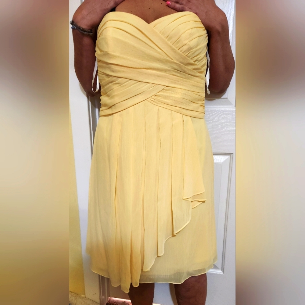 Davids bridal dress, soft yellow, size 16